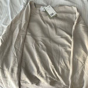 BEIGE PLAIN SWEATER